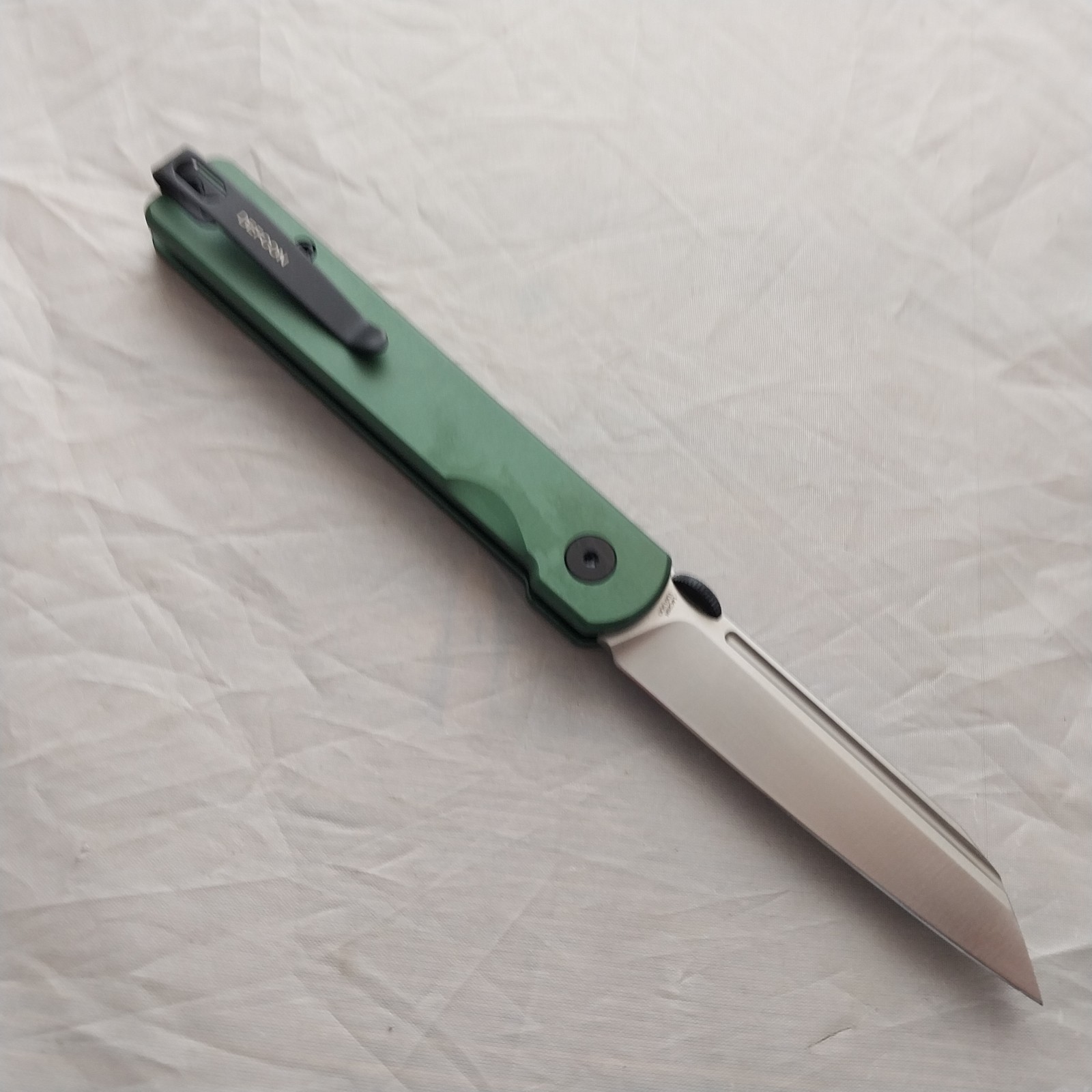 Defcon Operator Green Aluminum Folding Sandvik 14C28N Pocket Knife 013OD