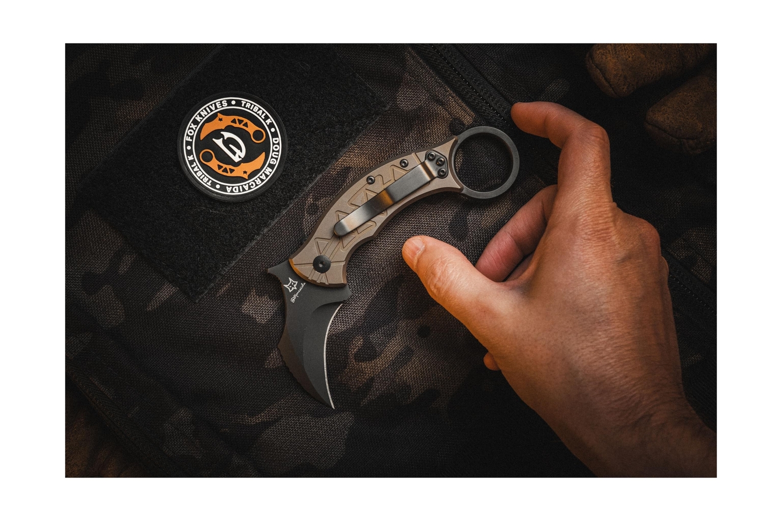 Fox Knives Tribal K Karambit Knife FX-802 TiPVD – M390 Stainless Steel Foldin…