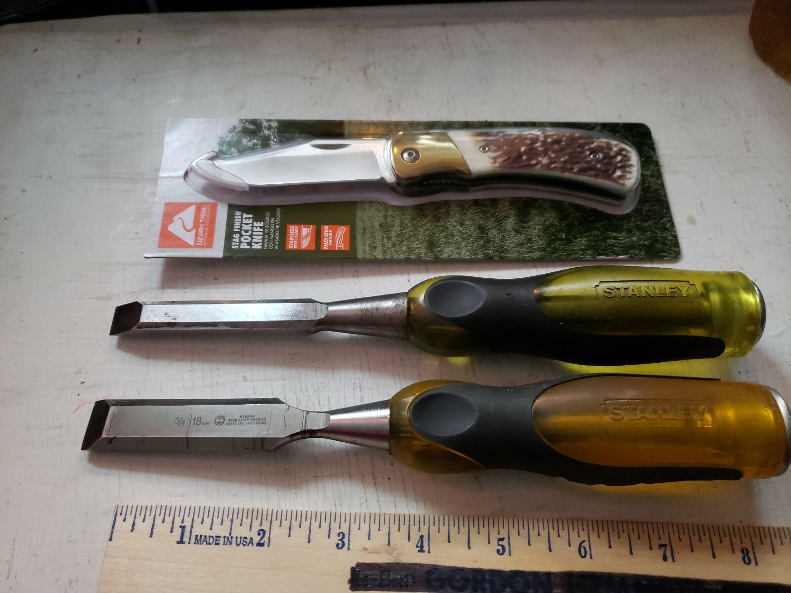 2 Stanley Fat Max Chisels 1/2″ & 3/4″ FREE STAG POCKET KNIFE WITH PURCHASE-L@@K