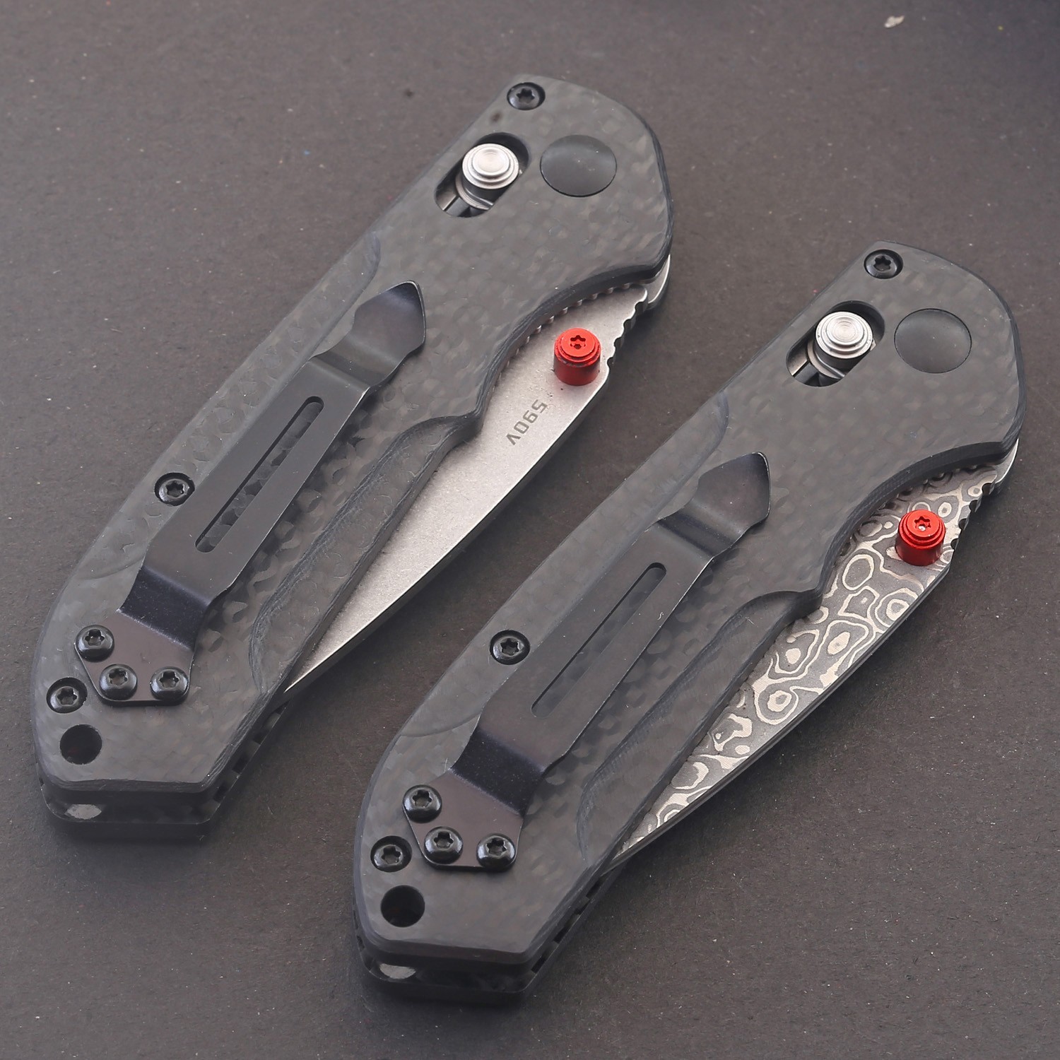 Carbon Fiber Handle Axis Lock Damascus steel Blade Tactical Pocket Knife 2025