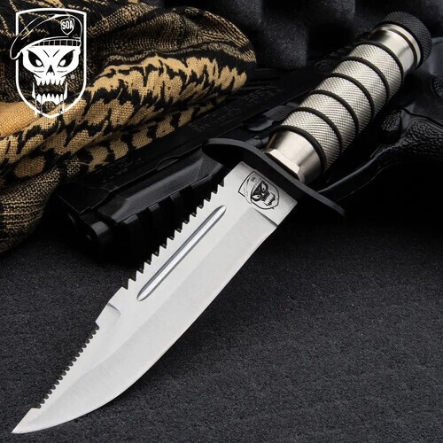 10″ Tactical Survival Rambo Hunting Fixed Blade Army Bowie with Sheath
