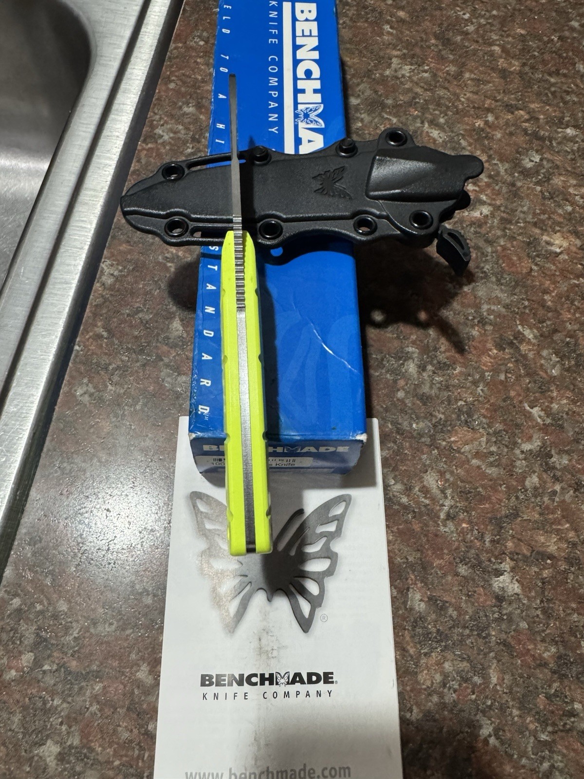 Benchmade 100SH2O Dive Knife Fixed Blade Stainless Drop Point Combo w/ Sheath