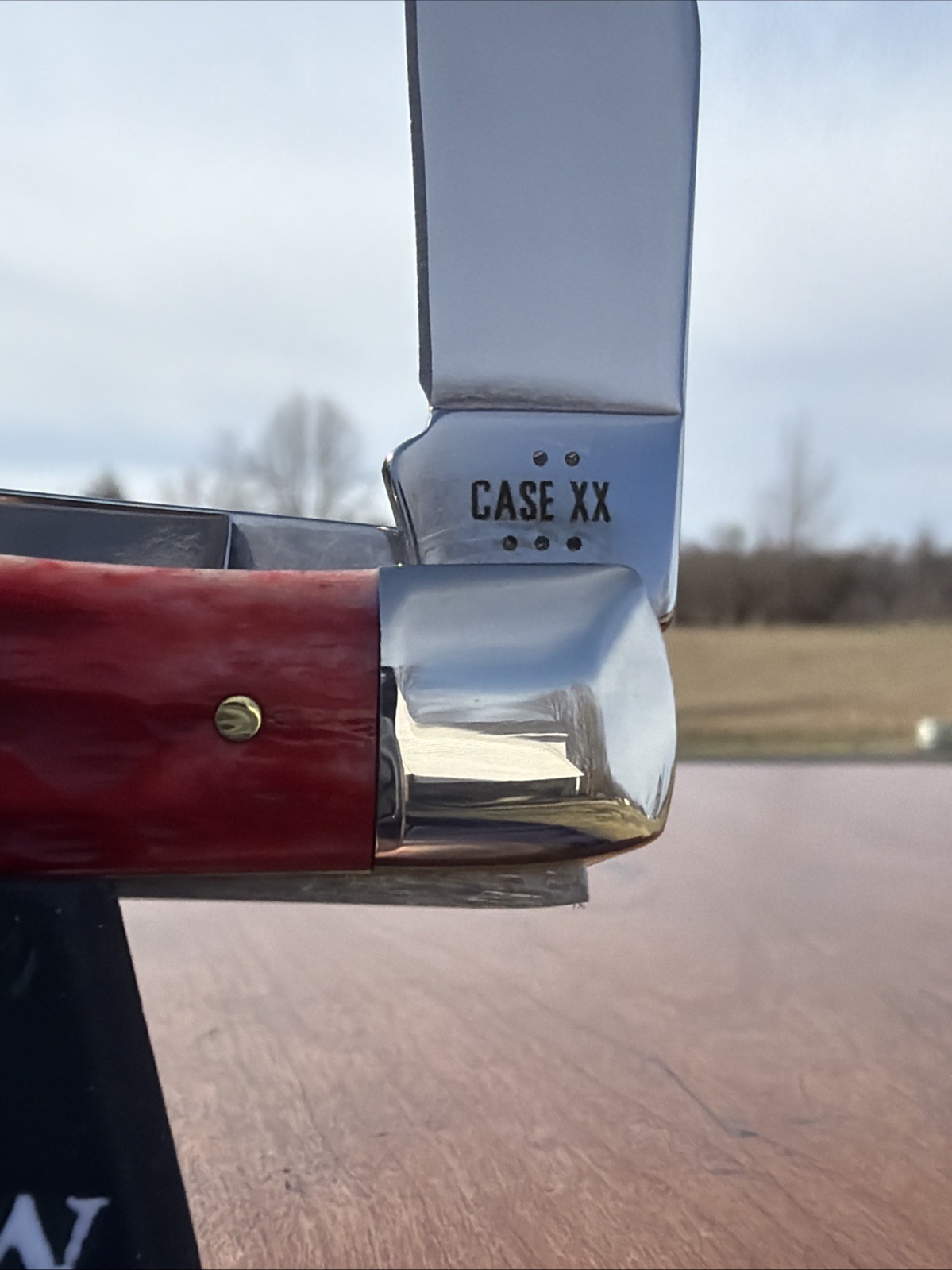 Case XX 2025 Dark Red Bone 6254C CS Trapper Knife (With Pocket Clip)