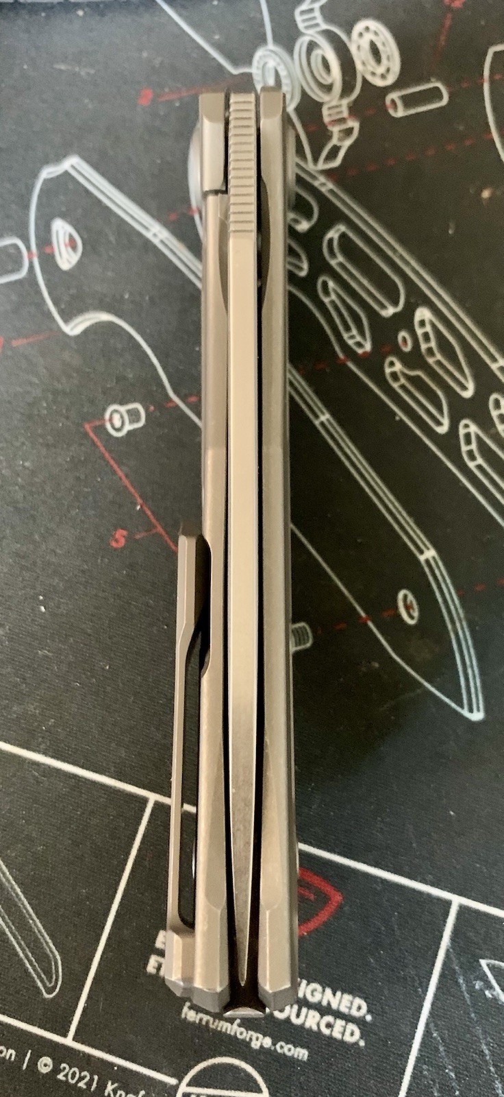Titanium Framelock Flipper w/ Trailing Point Satin Finish M390 Blade