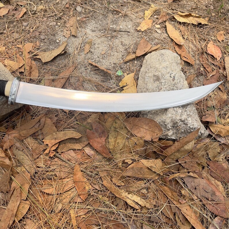 Unique Bone Handle Viking Knife | Handmade Carbon Steel Blade Camping 25 inches