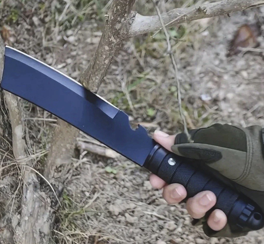 12.2 Inch Hunting Knife Steel Blade Nylon Sheath Straight Edged BN