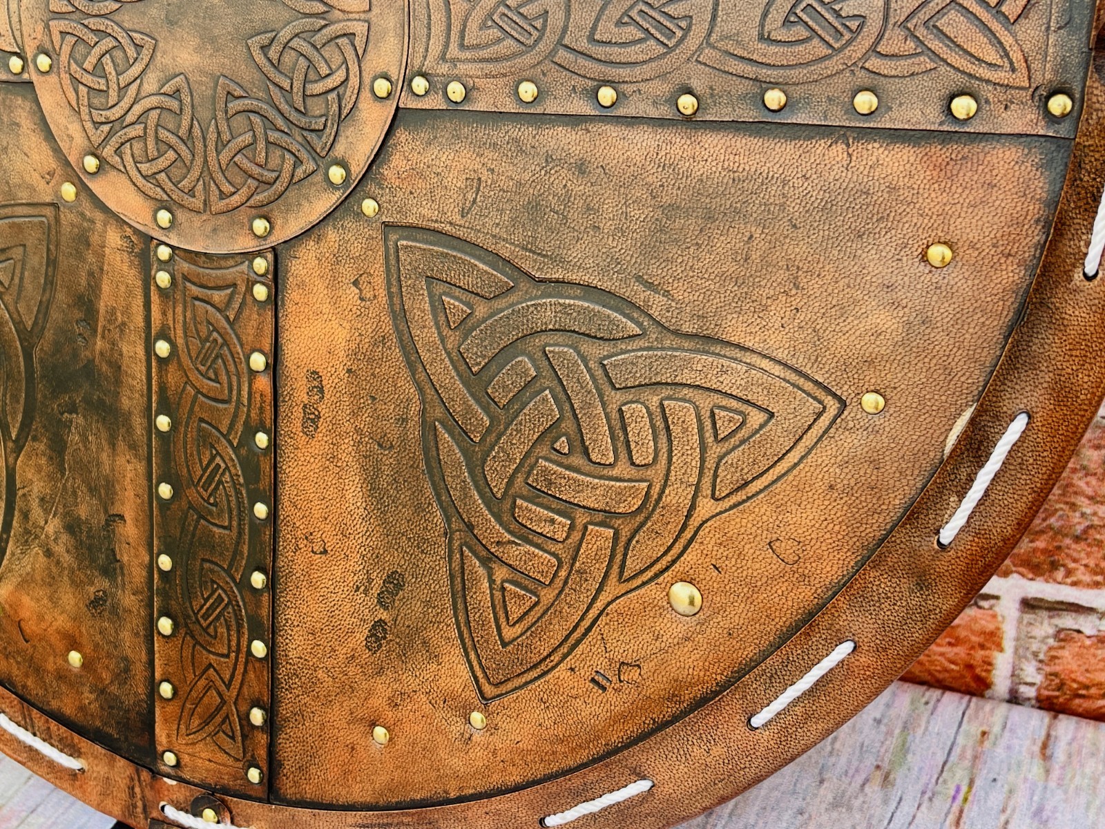 Scottish Targe Shield | Leather Shield | Handmade Leather Viking Shield
