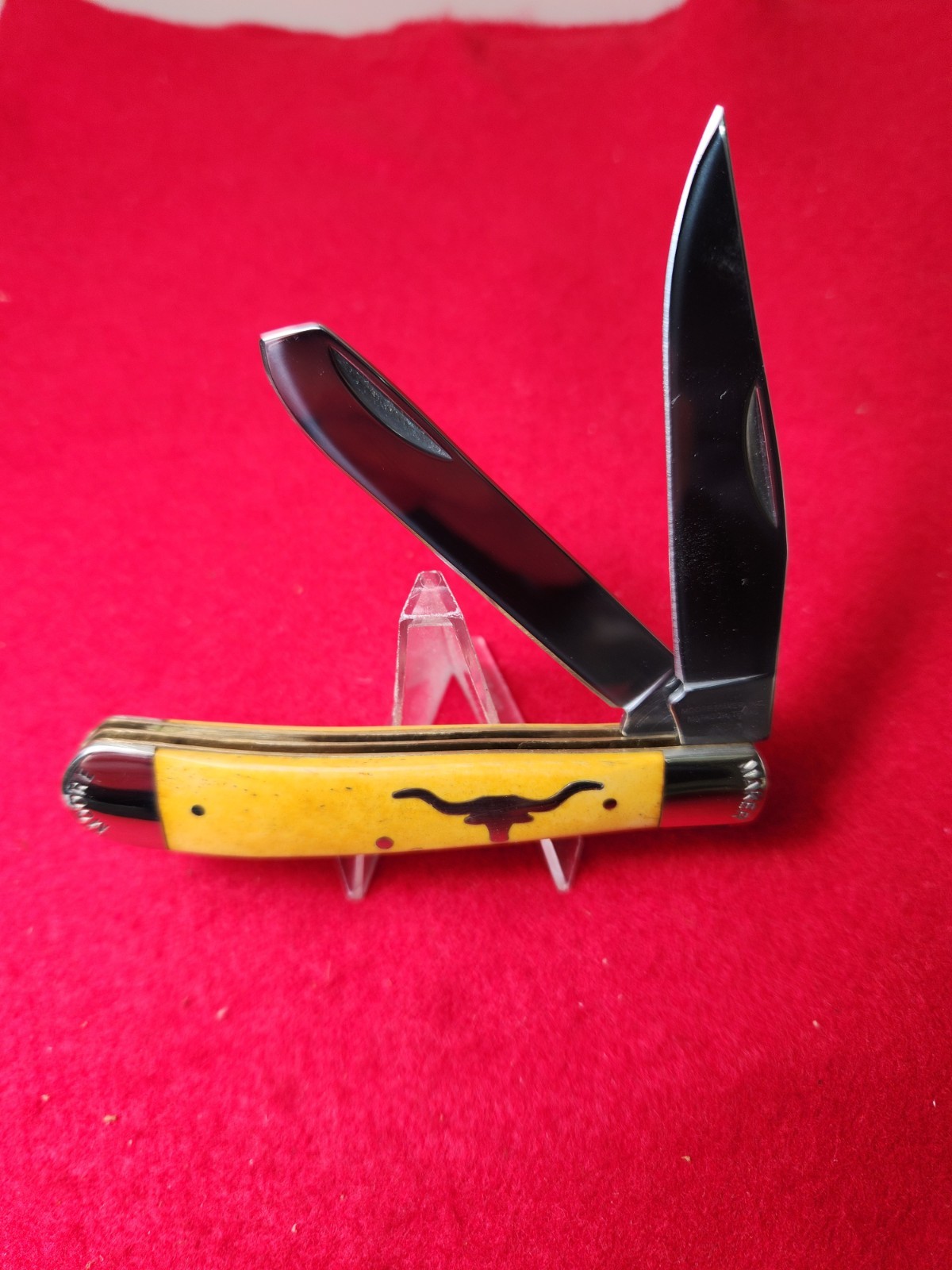 Moore Maker Matador, Texas 5202 LH Longhorn Trapper Knife Yellow Bone 2020 NIB