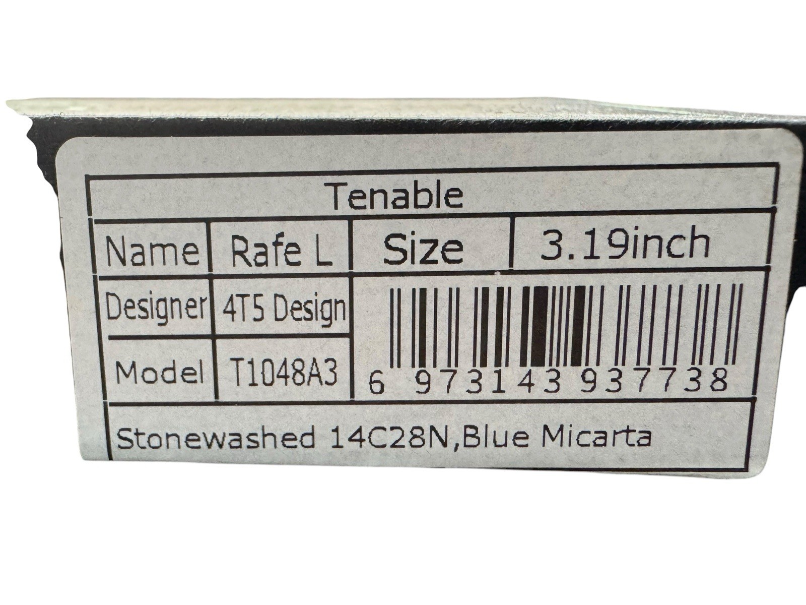 Tenable Rafe L Folding Knife Blue Micarta Handle Stonewashed SS Blade New