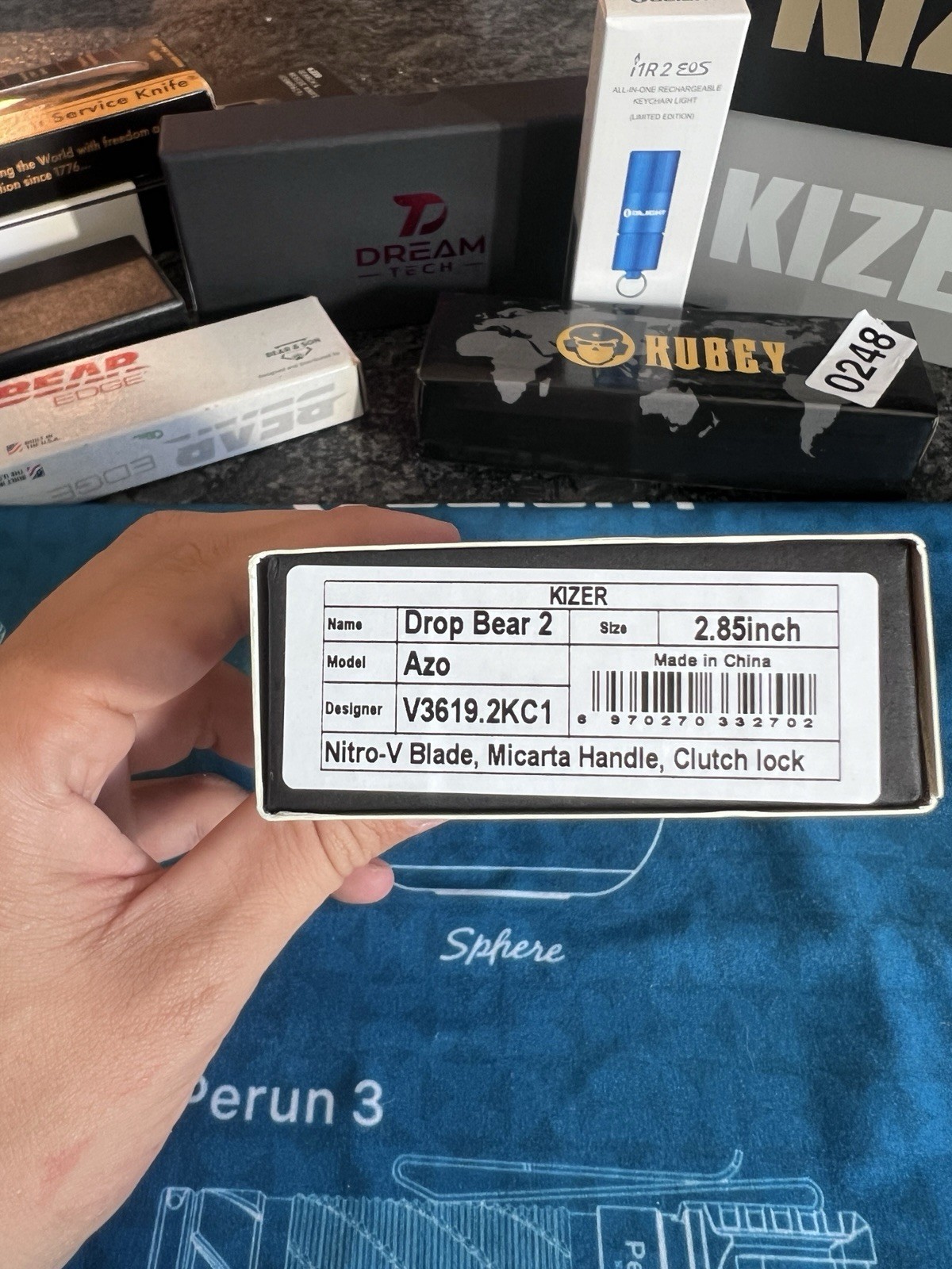 Kizer Drop Bear 2 Folding Pocket Knife Nitro-V Blade Micarta Handle V3619.2KC1