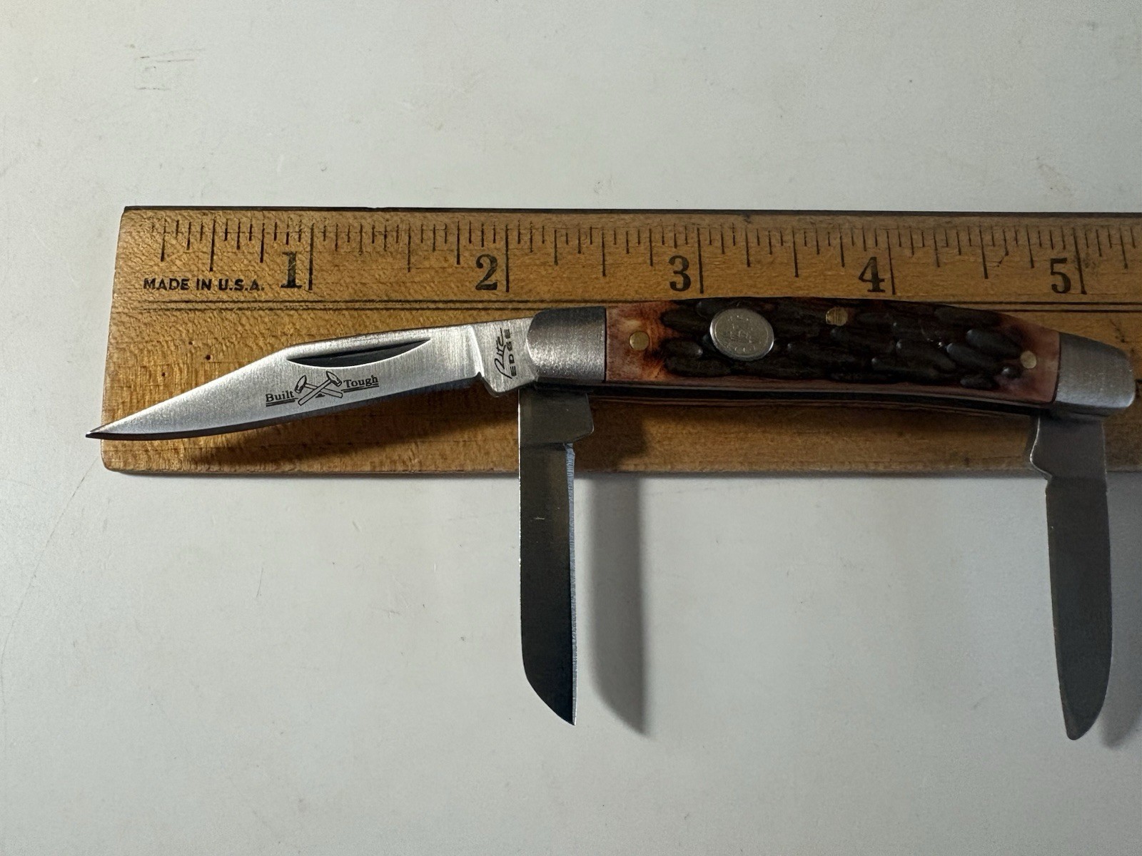 Rite Edge 2.75″ Stockman Folding Pocket Knife – Jigged Bone Handles – NEW in Box