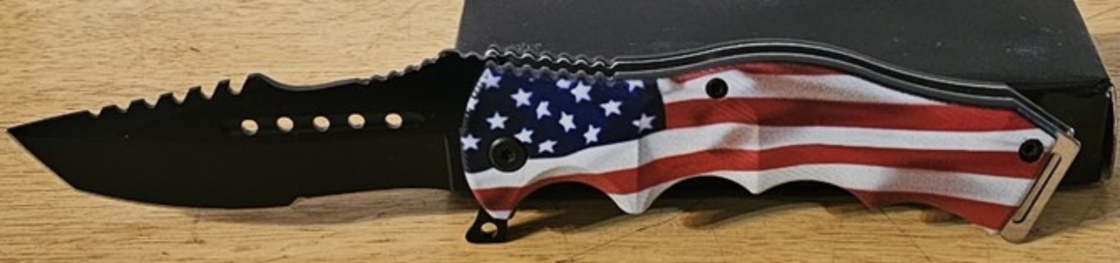 AMERICAN FLAG USA UNITED STATES PATRIOTIC SPRING ASSISTED KNIFE BLADE BELT CLIP
