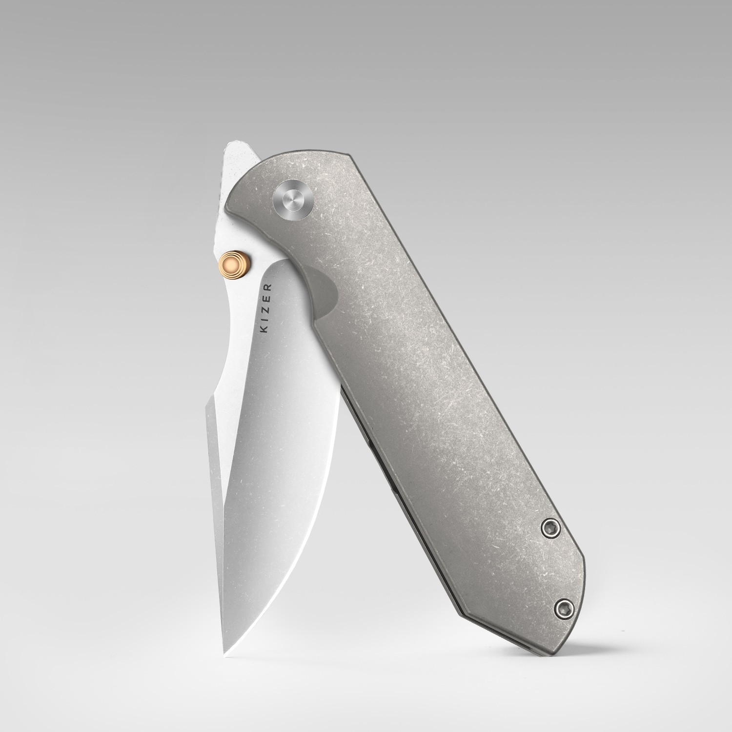 Kizer Harpoon Fold Folding Pocket Knife Elmax Blade Titanium Handle Ki4784A1