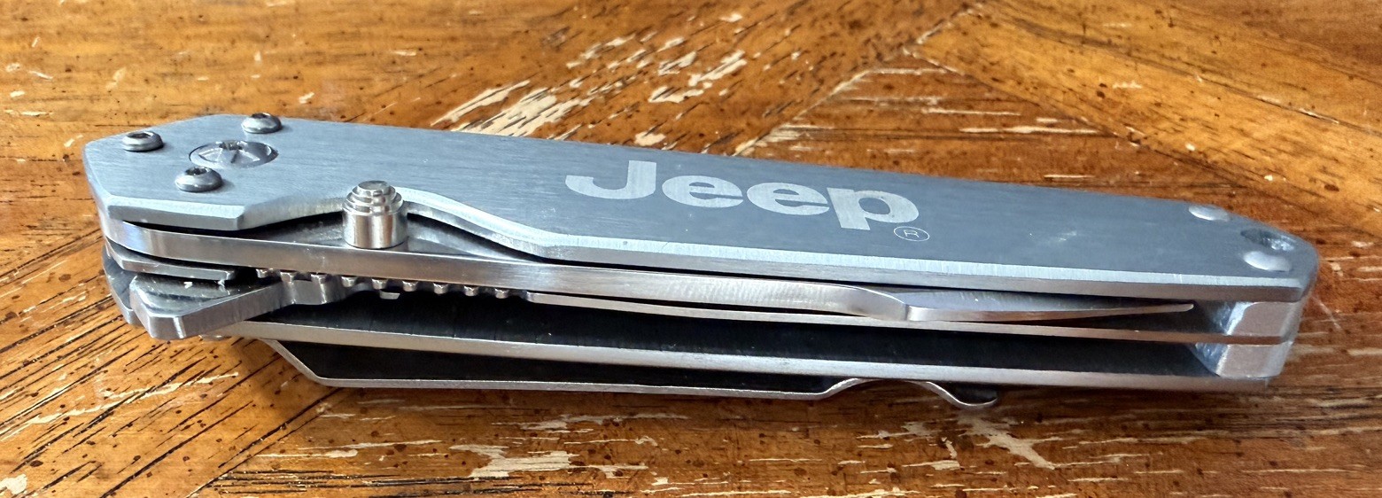 Vintage Jeep Logo Folding Pocket Knife – Stainless Steel, Branded Merchandise
