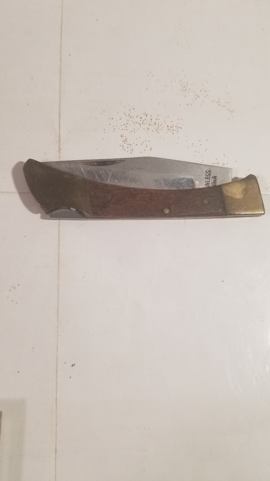 Small Wood and Brass Pocket Knife Qty 1