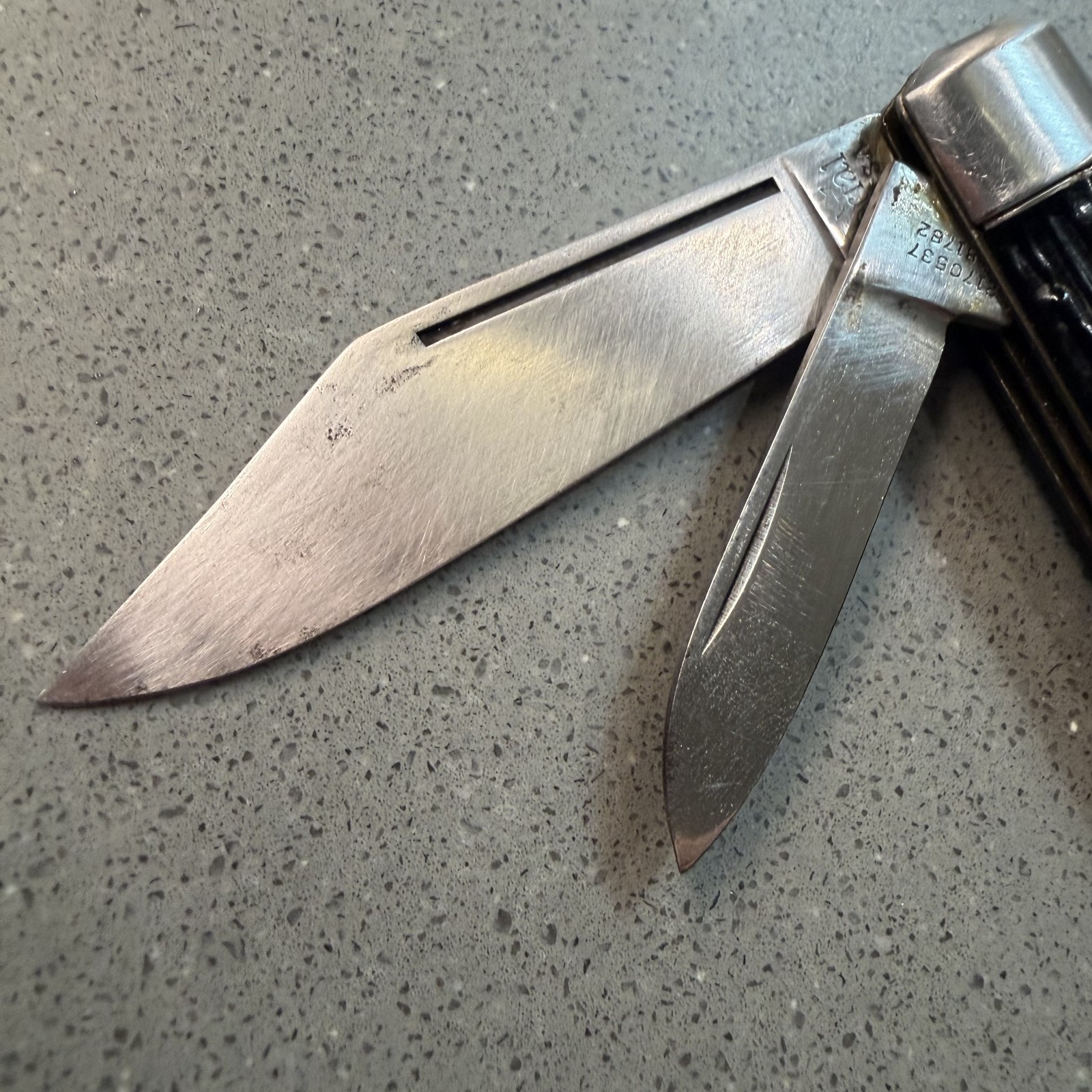 Vintage Imperial Prov USA 2 Blade Jack Knife Black Jigged Handle Pocket Knife