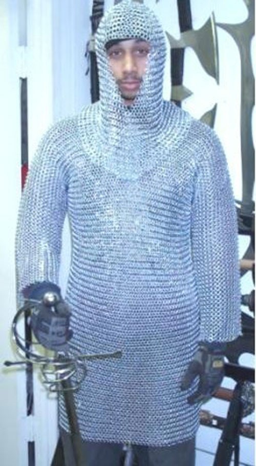 Museum Replica Handmade Medieval Chain Mail Shirt Coif Set NEW