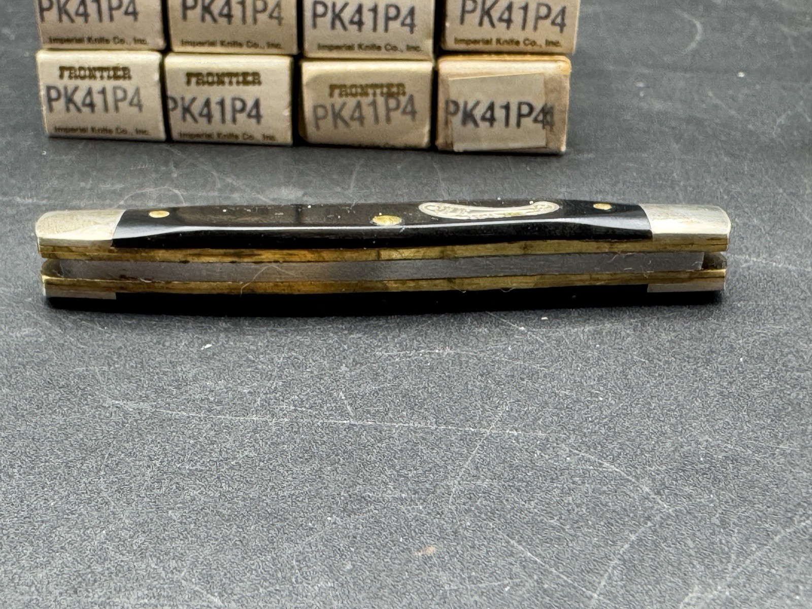 NEW VTG MAC TOOLS IMPERIAL PK41P4 FRONTIER KNIFE DOUBLE BLADE BLACK USA 1975 BOX