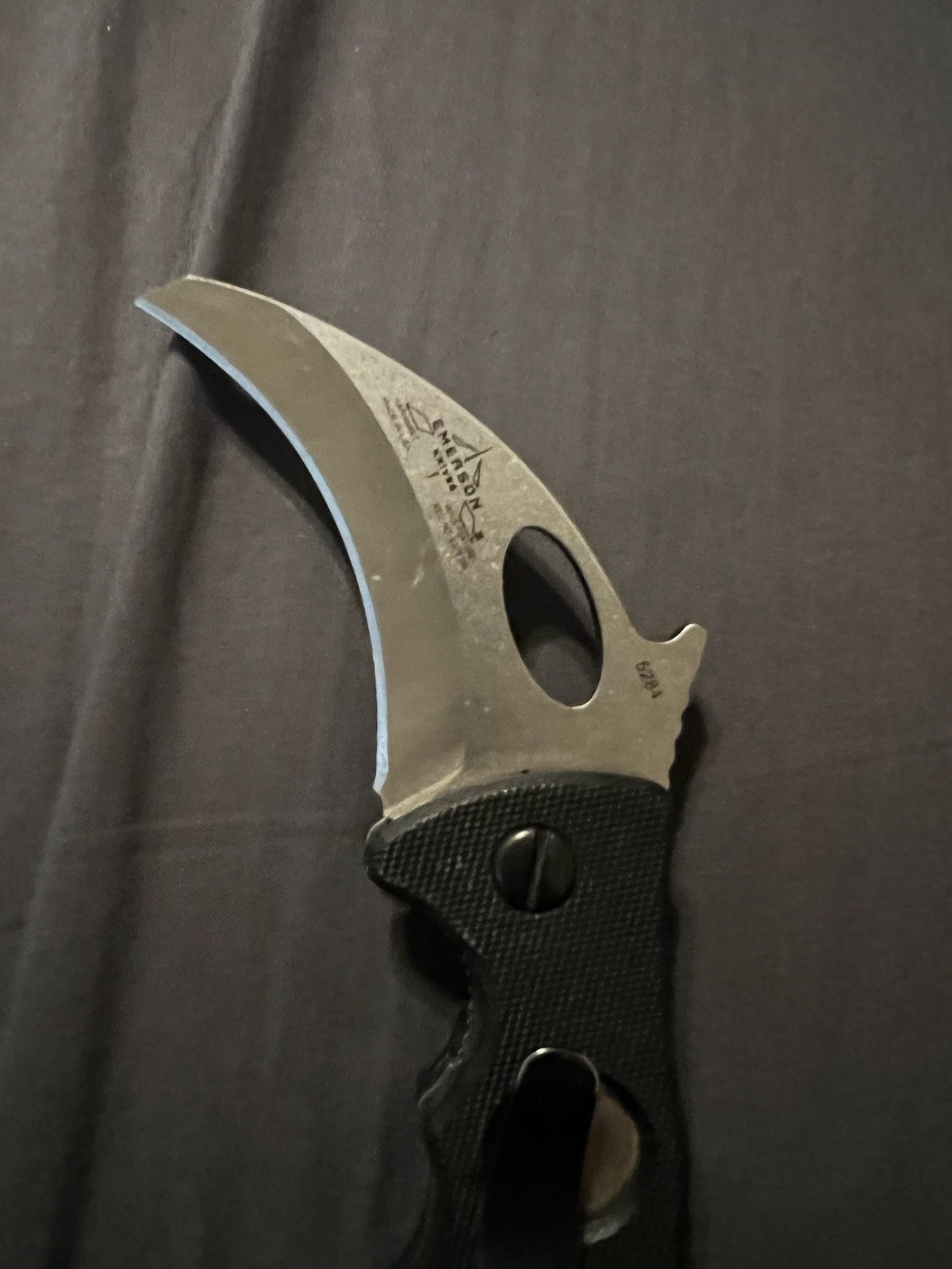 Emerson Combat Karambit Folding Knife 2.63 Stonewashed Wave