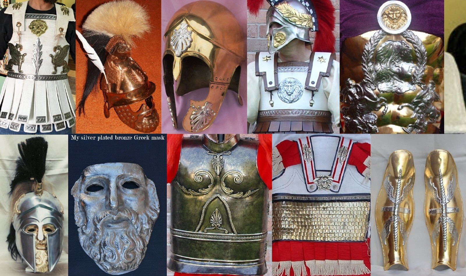 acient Roman Greek Griffen Griffin decoration helmet breastplate armor cold cast