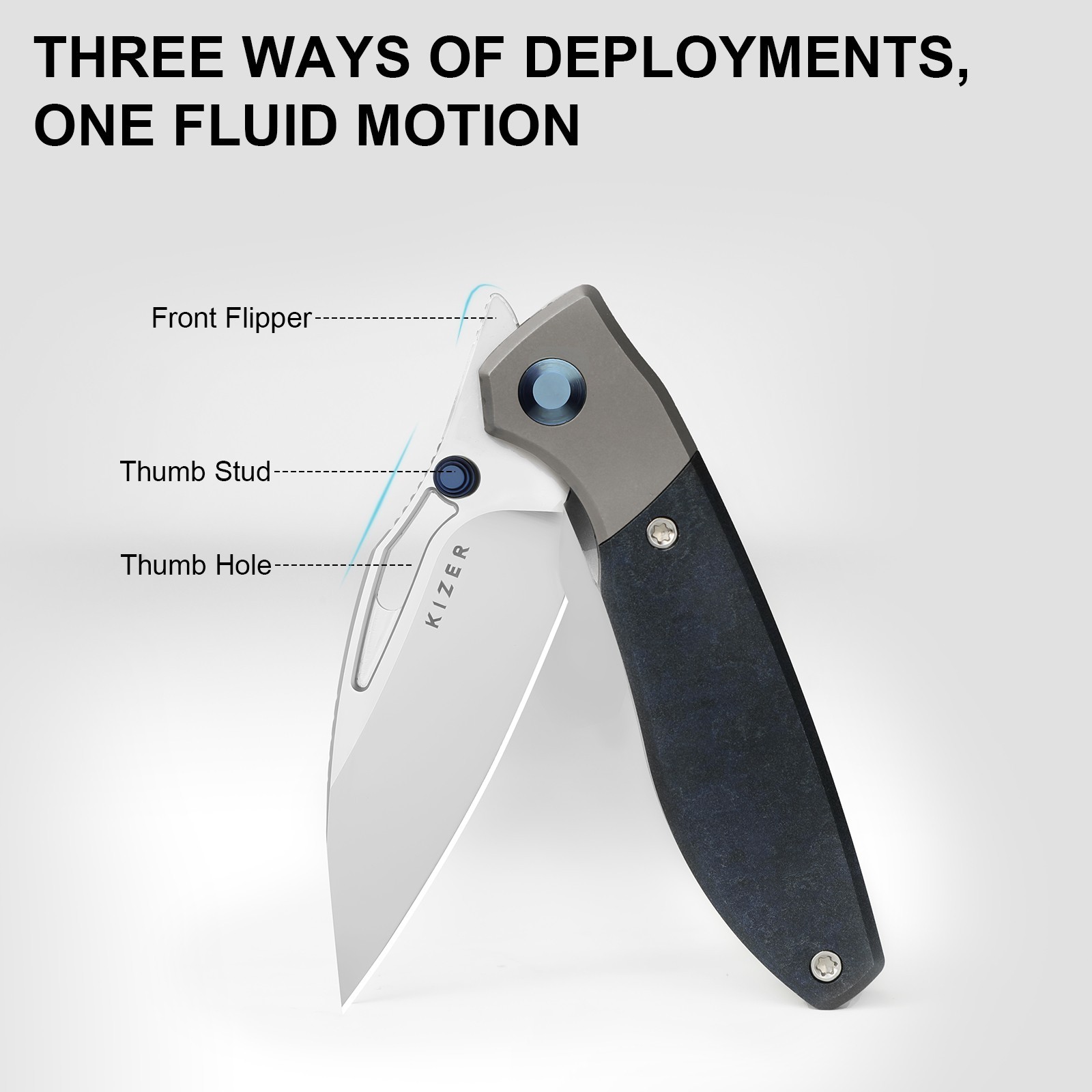 Kizer Shrike EDC Folding Pocket Knife S45VN Blade Titanium & Richlite Handle