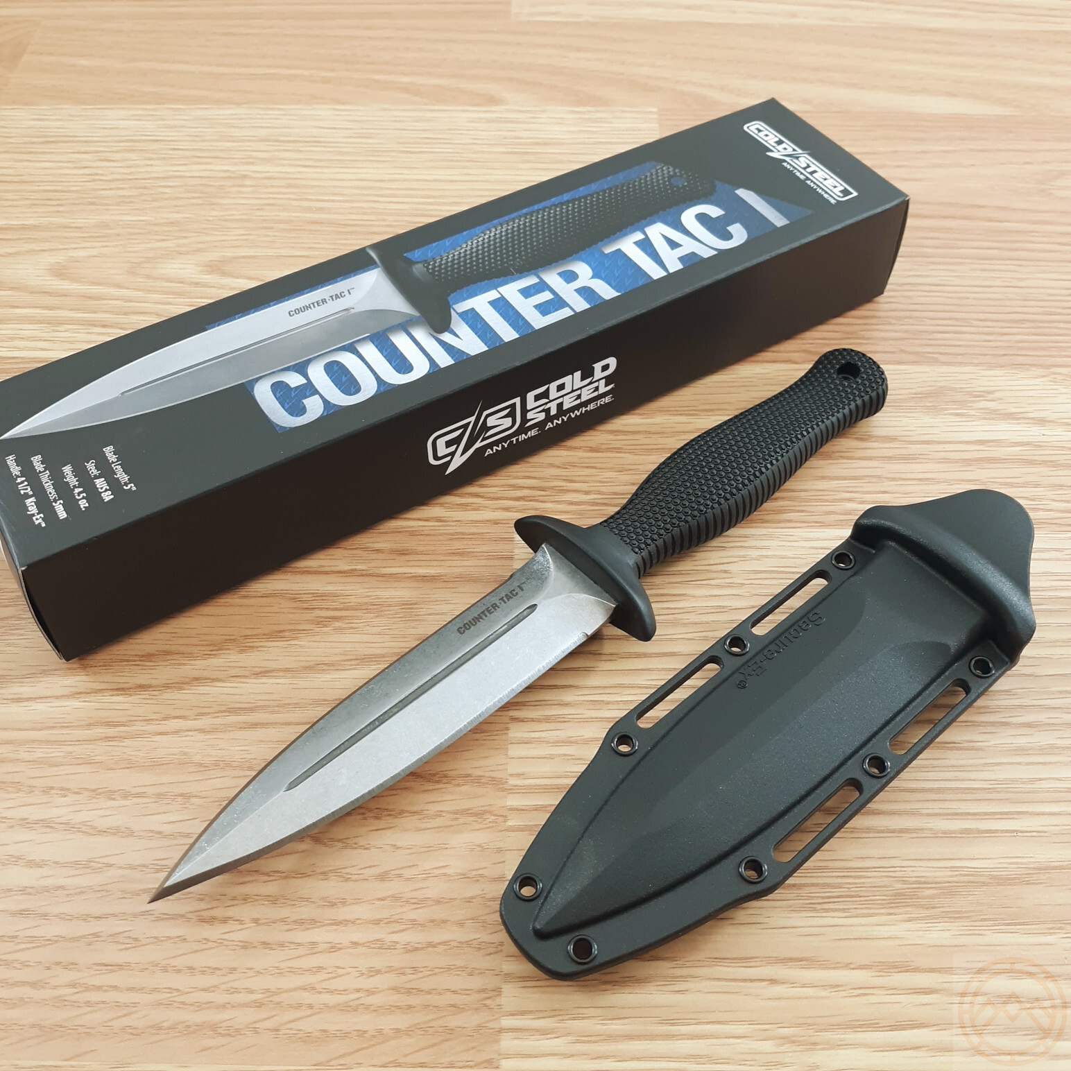 Cold Steel Counter Tac I Knife 5″ Double Edge AUS8A Steel Blade Kray-Ex Handle
