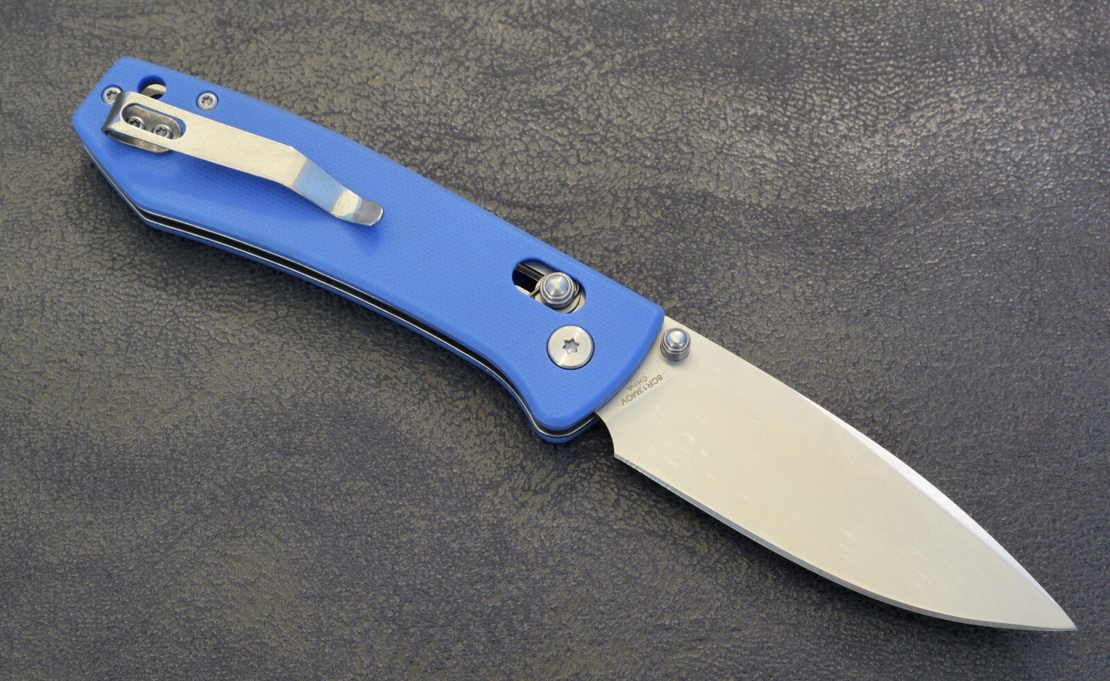 Full Size Folding Pocket Knife Blue Axis Lock Edc Knife Deep Carry Clip 8CR13