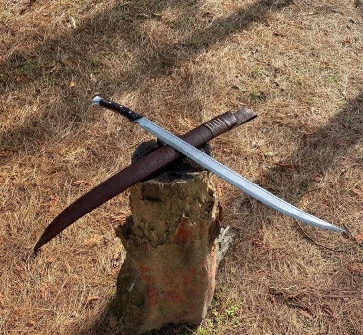 Viking Style Tactical Machete | Handmade Carbon Steel Blade | Camping 30 inches