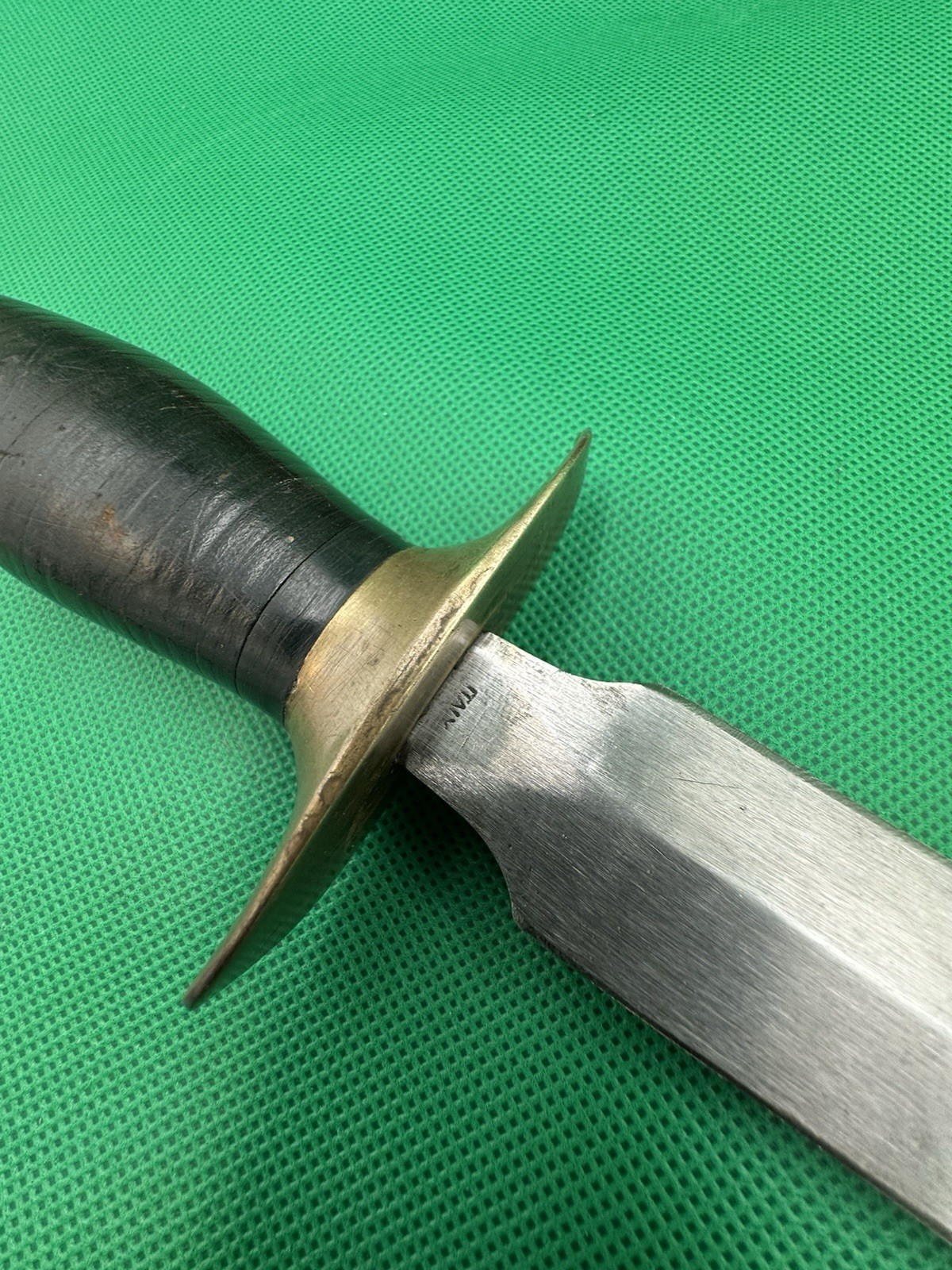 Vintage Italy Stiletto Double Edged Spear Point Fighting Knife With Sheath