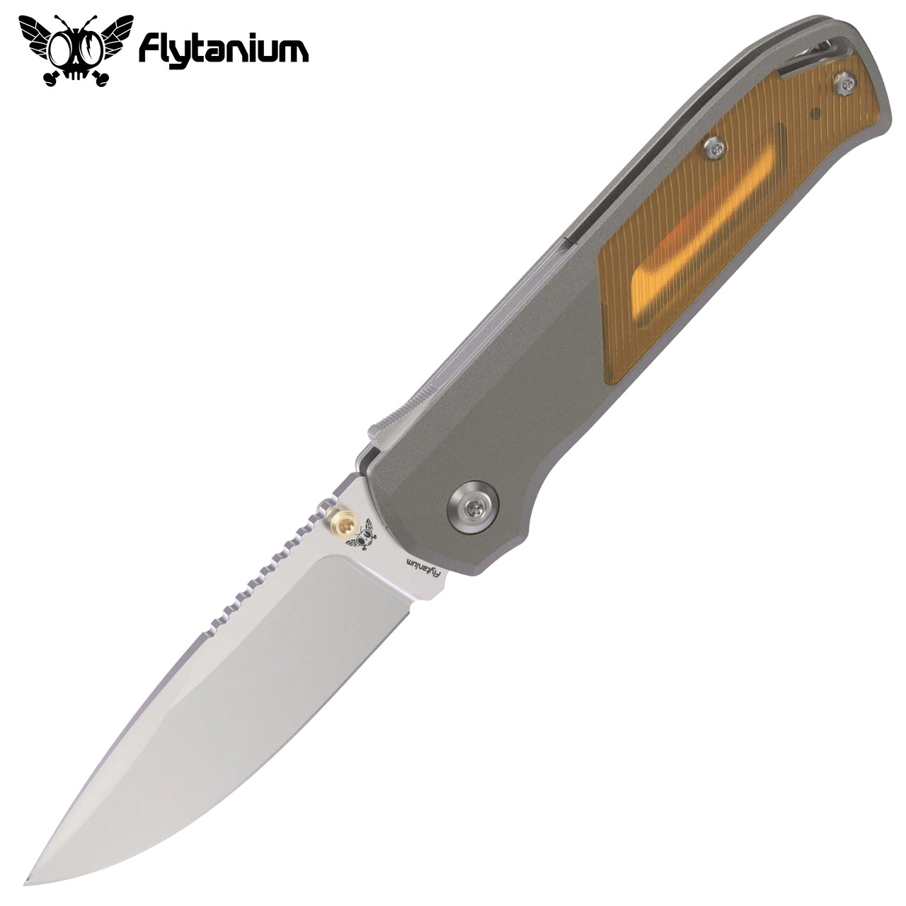Flytanium Arcade Shark Lock CPM-S35VN Gray Aluminum/Ultem Handles FLY1311