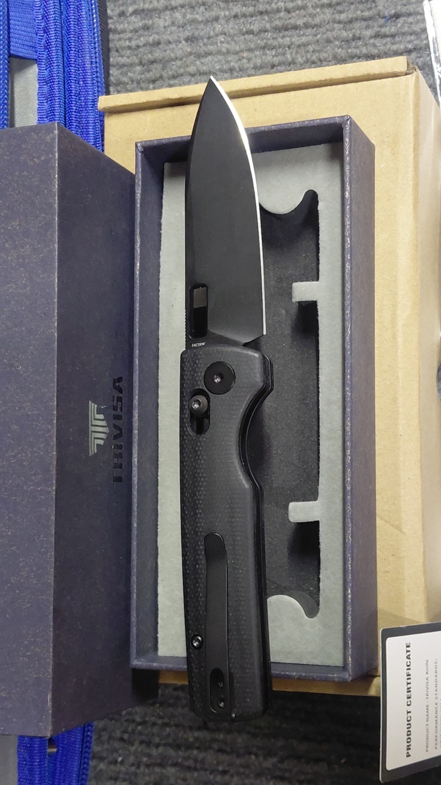 Trivisa Sabretooth Folding Pocket Knife 14c28n W/Black Micarta, Ty29-bm-14