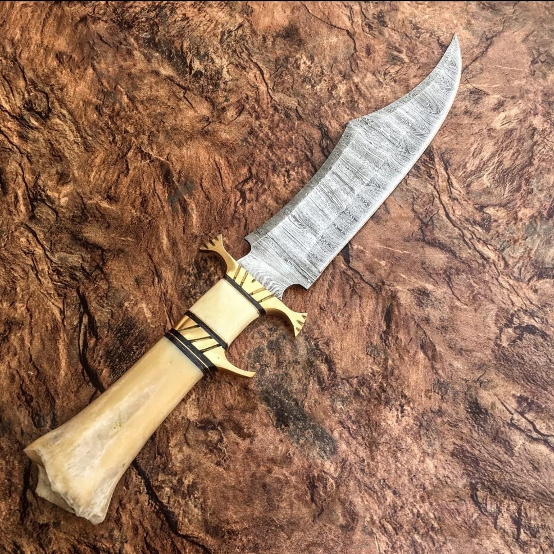 Custom Handmade Damascus Steel 15 Inches Bowie Knife – Hunting Knife Bone Knife