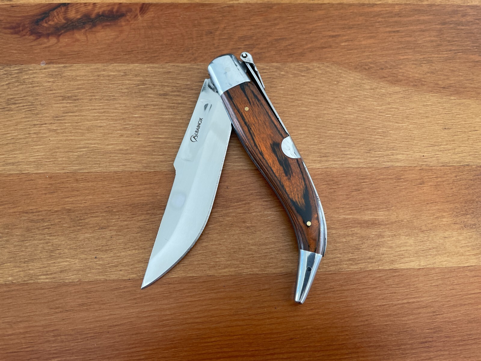 4.2” Spanish Navaja Teja Albacete Pocket Knife Red Stamina Scales – USA Seller