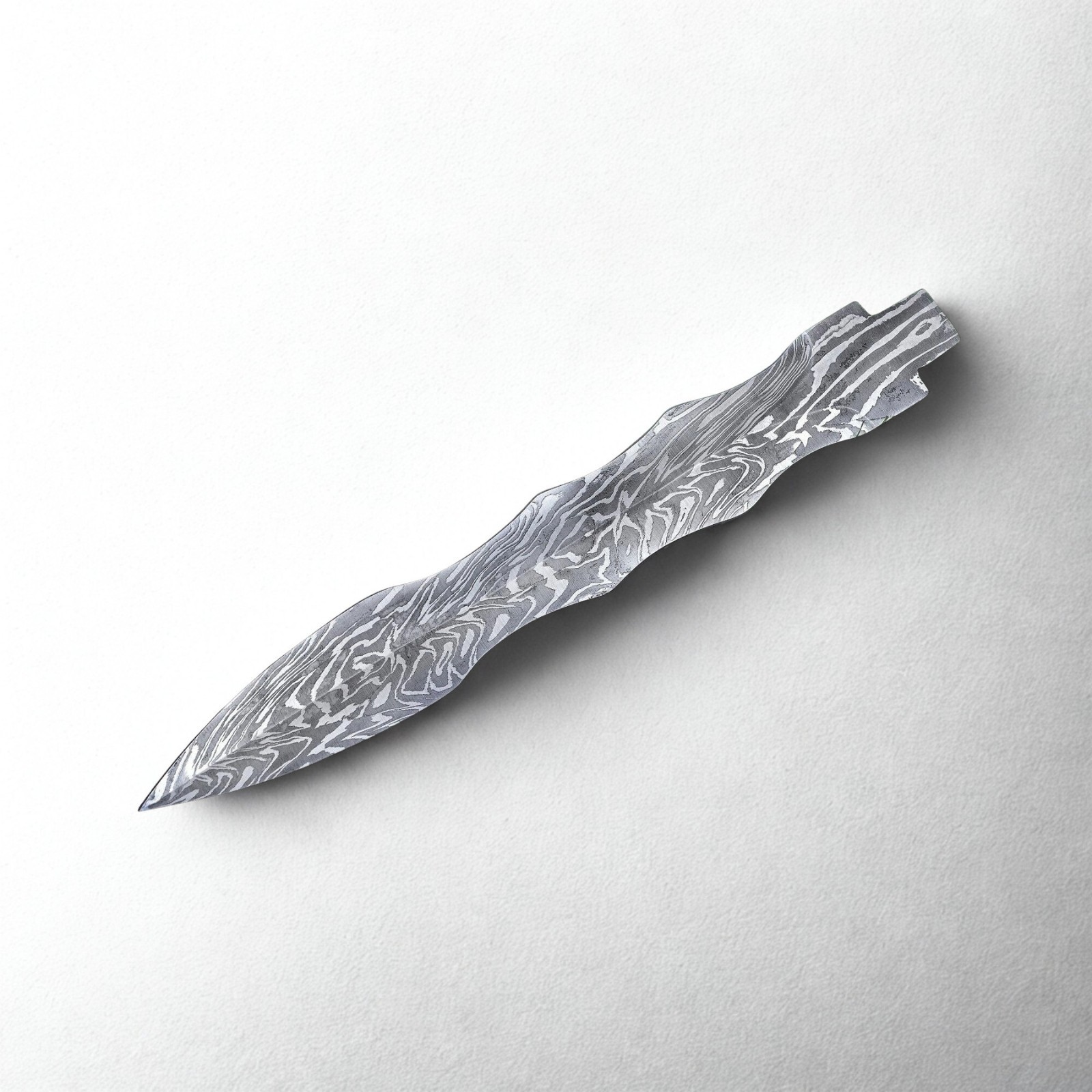 11″ Hand Forged Damascus Steel Wavy Dagger Blank Blade Knife Making Bushcraft