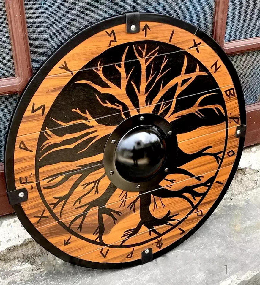 Viking Norse Mythology Tree Of Life Shield-Battle Worn Shield-Wall Decor Shield