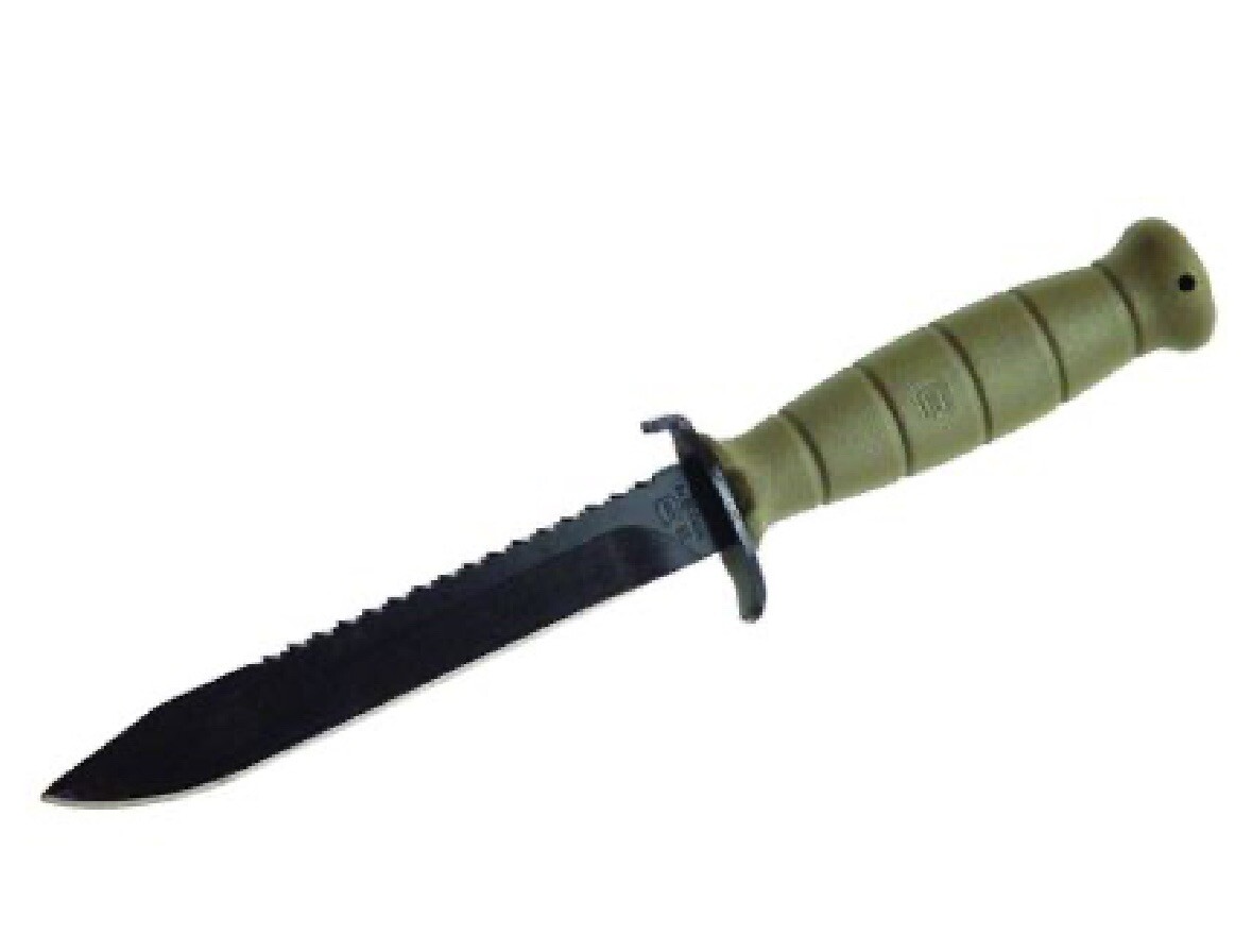 Glock Field Knife Fixed Blade 6.5″ Carbon Steel Sawback Green With Sheath 039181
