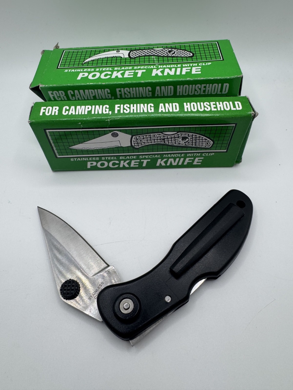 Jaguar Lockback Folding w/Clip Pocket Knife Lot of 5 China Made w/ Boxes