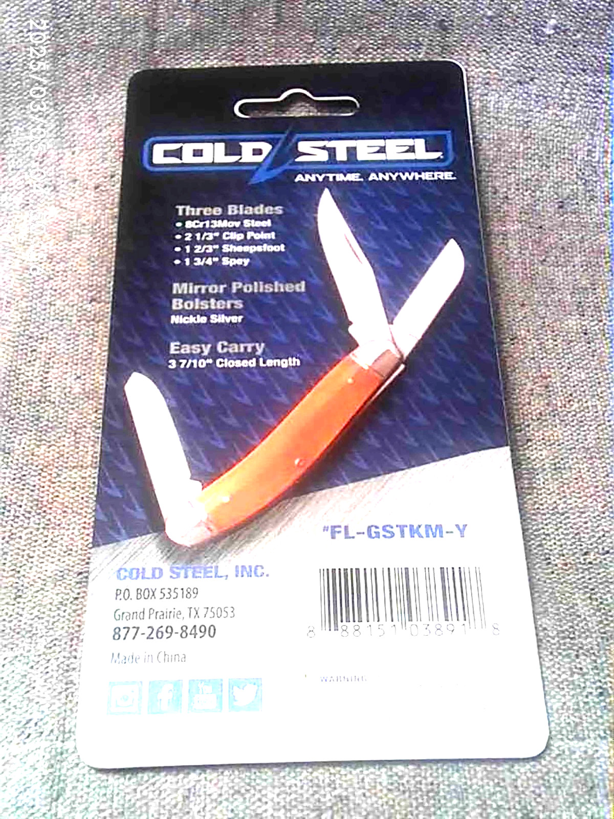 SPECIAL! Cold Steel Sowbelly Stockman Knife Yellow Bone Handles 8Cr13MoV Blades