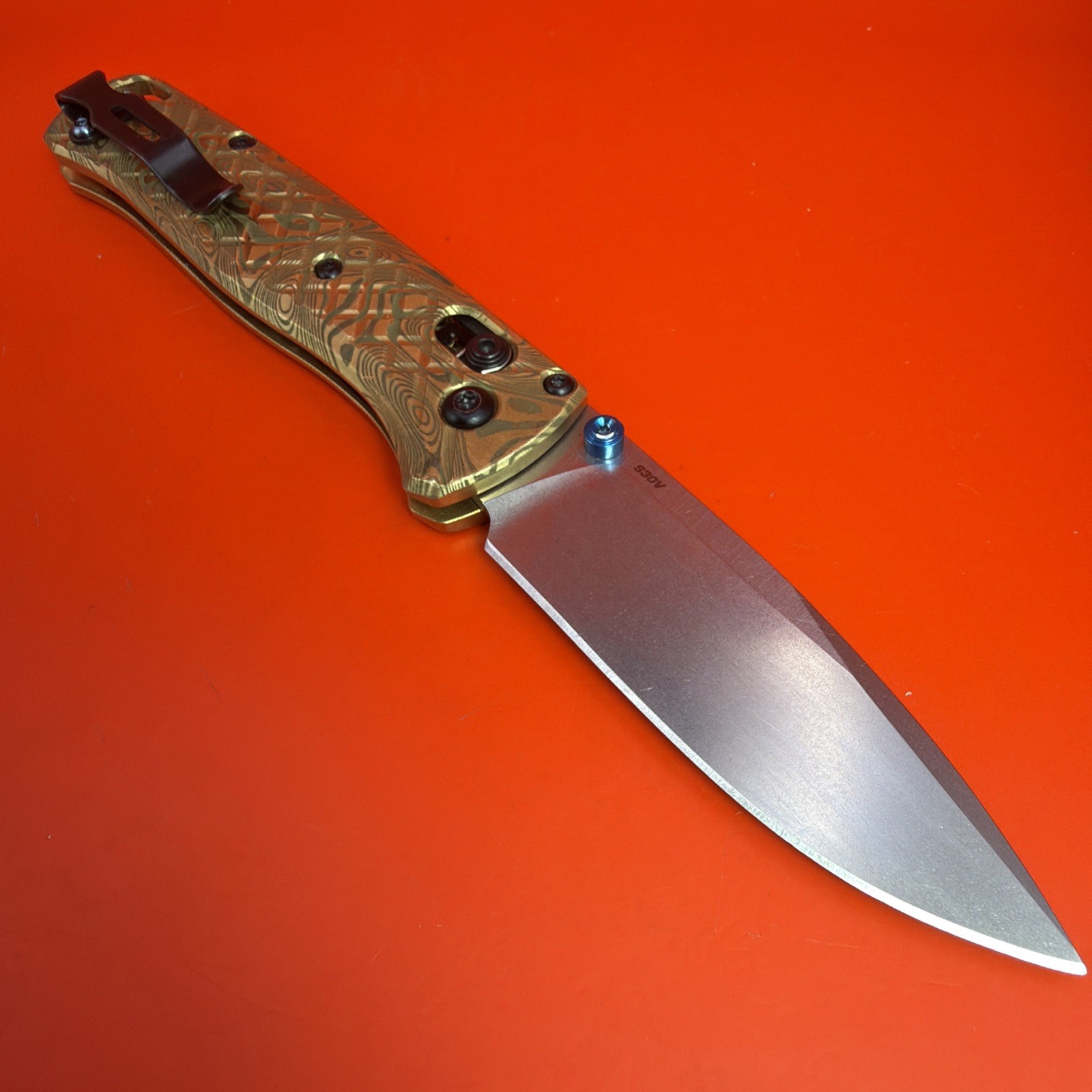 Benchmade Bugout Custom 535 CPM-S30V Steel 3.24 Blade MetonBoss Brass Scales