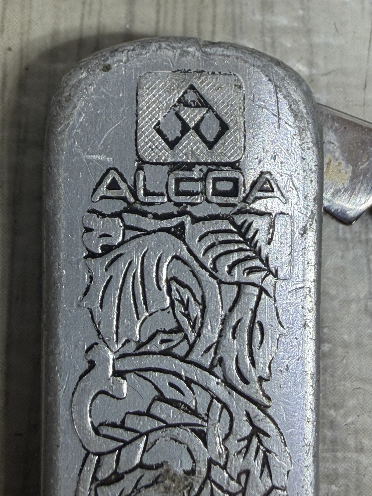 ALCOA Imperial Rare Vintage Pocket Knife Engraved Aluminum W/Stainless St Blades