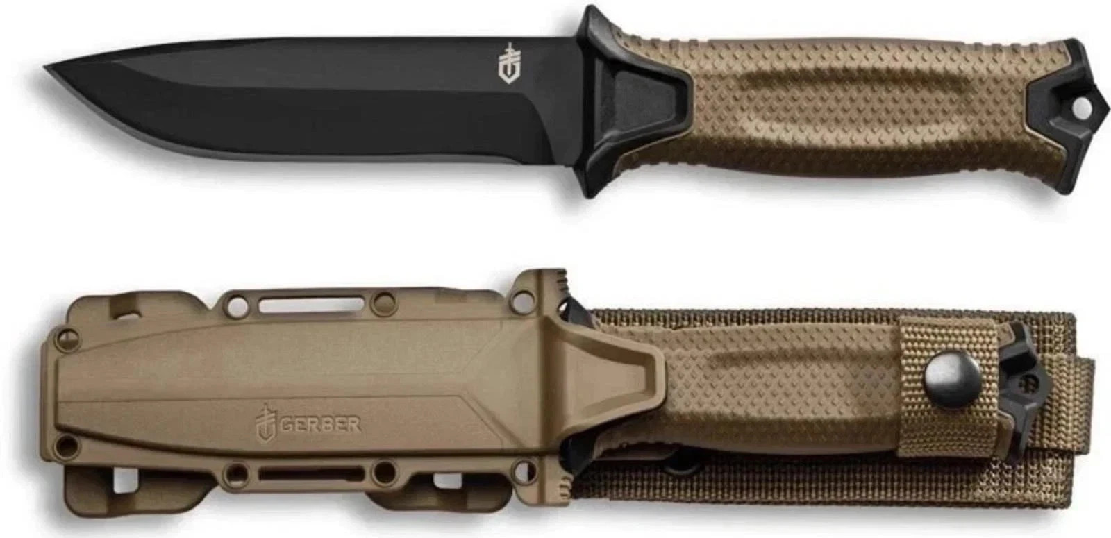 Gerber StrongArm Fixed Blade Knife Plain Edge Coyote Brown w/ Sheath New Box