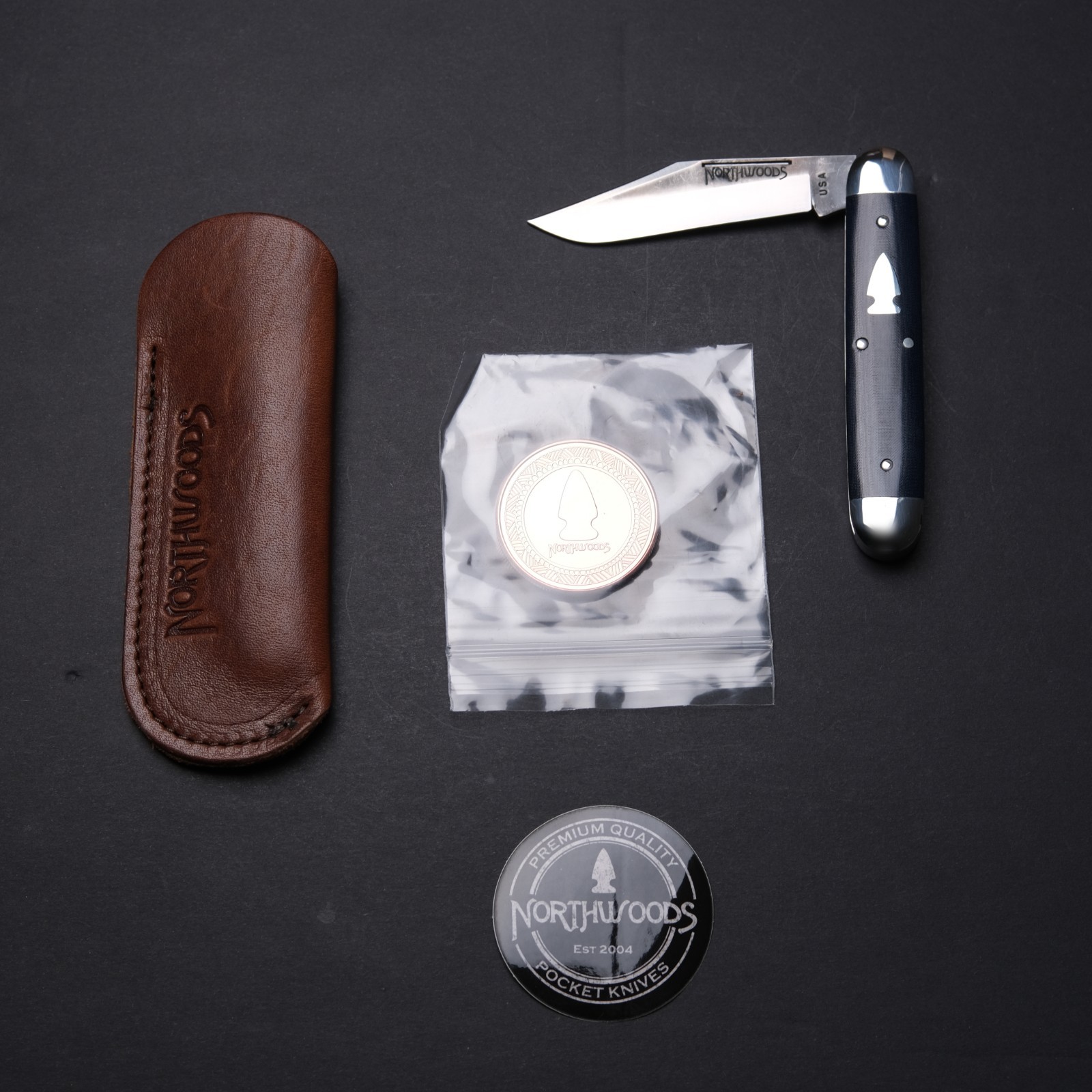 Northwoods Knives GEC Forest Jack – Clip Point / Blue Linen Micarta