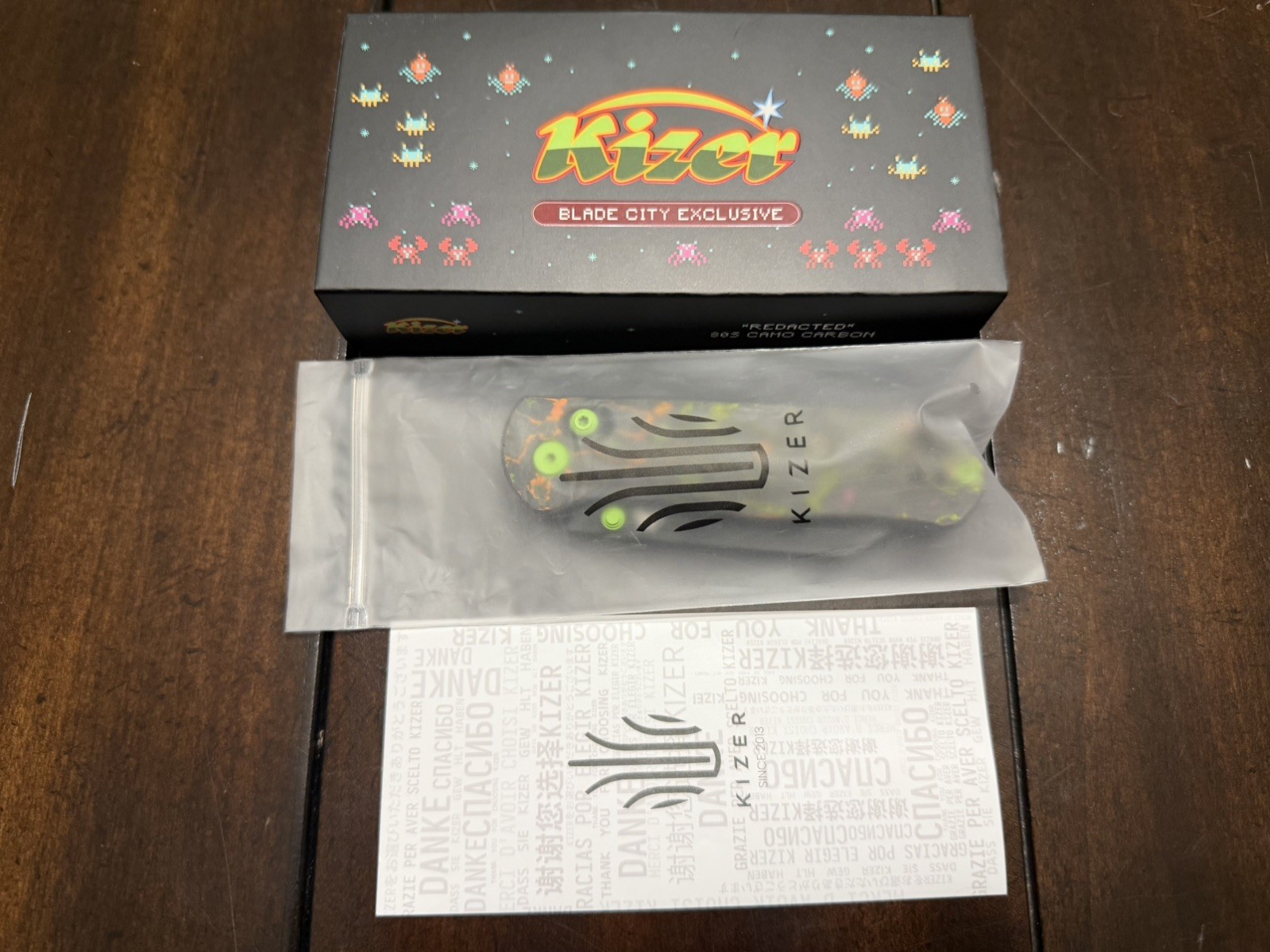 Kizer Drop Bear 80’s Camo Carbon Fiber 1 Of 200 Folding Pocket Knife