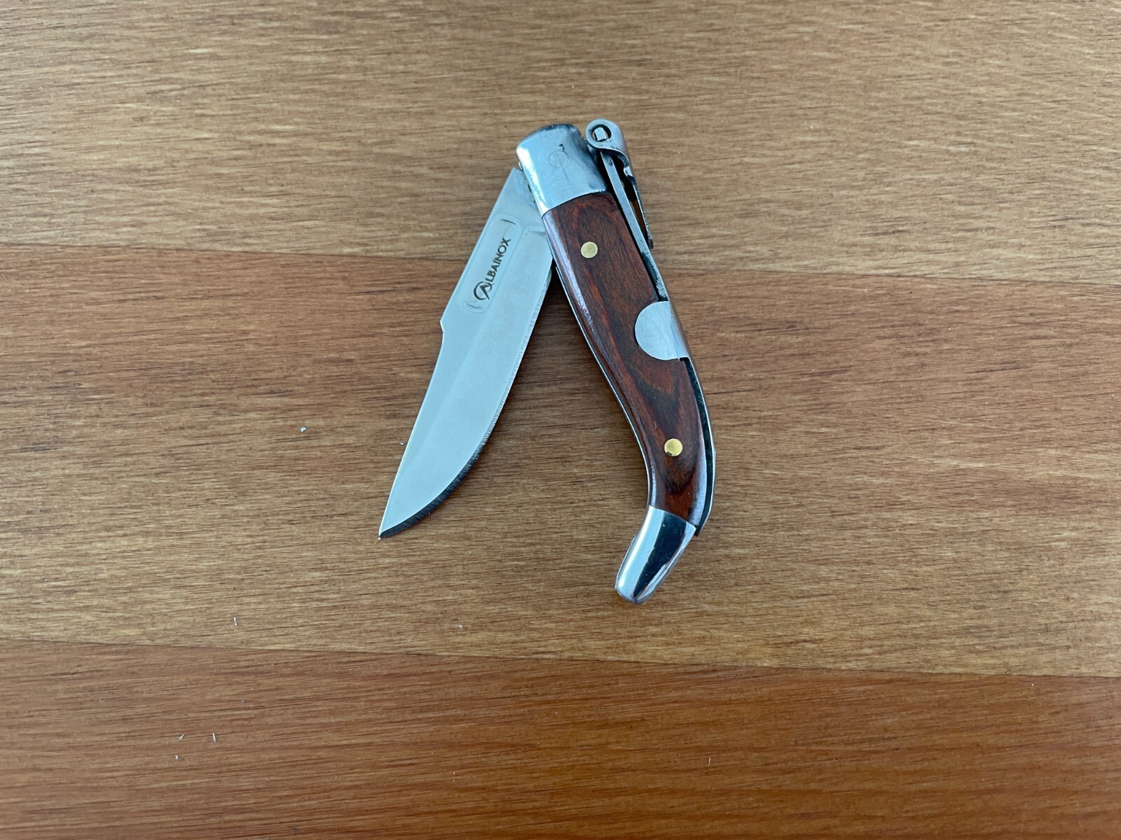 2” Spanish Navaja Teja Albacete Pocket Knife Red Stamina Wood Scales – US Seller
