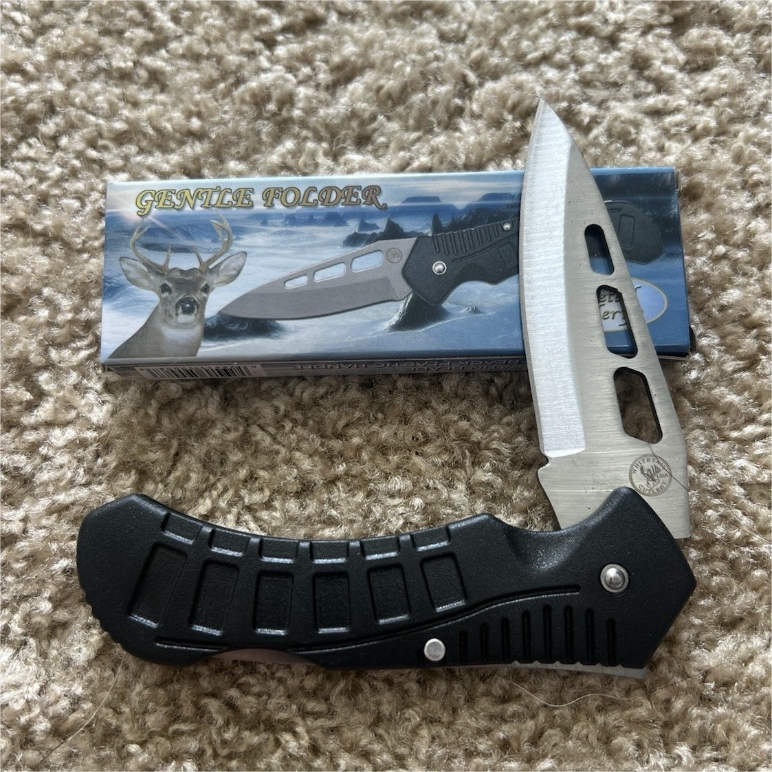 Whitetail Cutlery Gentle Folder Pocketknife 2.76-4in Drop Point Plain Black