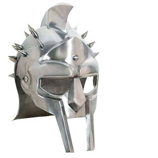 GLADIATOR MAXIMUS ROMAN SPIKED HELMET Functional 18ga Carbon Steel