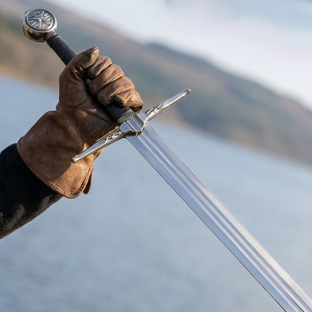 Geralt of Rivia 38″ Handmade White Wolf Sword Movie Stainless Steel Replica