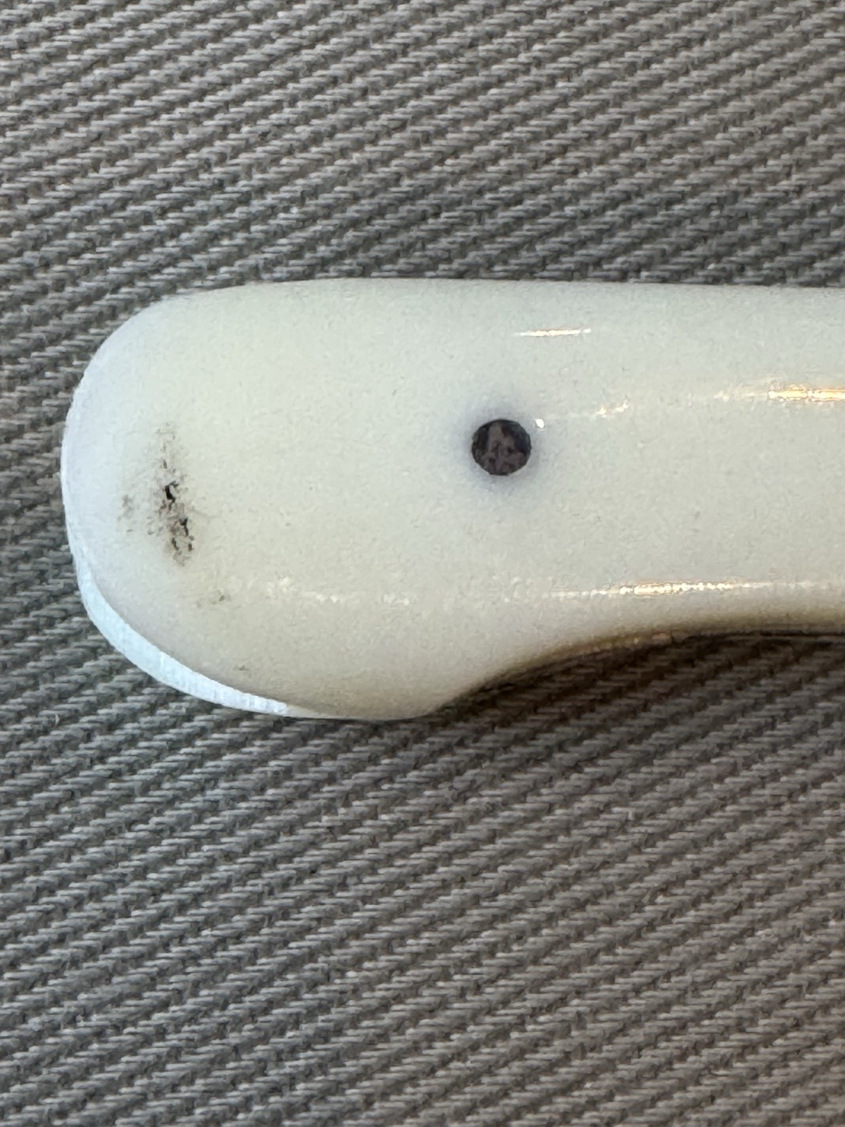 Τraditional Cretan Greek Knife with White Plexiglass Plastic Handle and Sheath