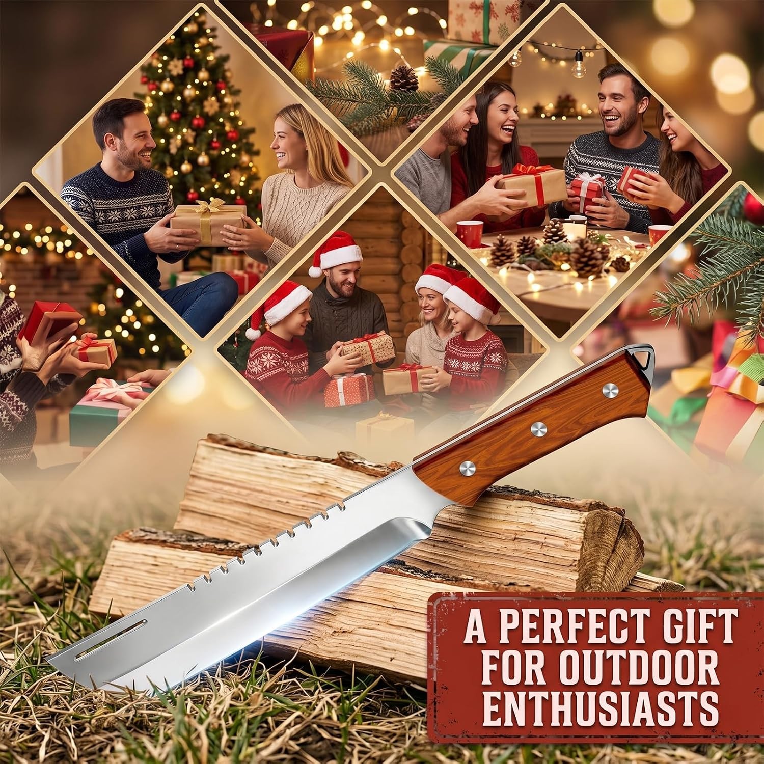 Full Tang Machete for Cutting Trees Heavy Duty Fixed Blade Knife with Sheath