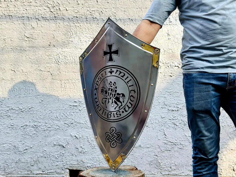 Templar Knight King Shield Replica Ideal Christmas Gift for Boys and Collectors